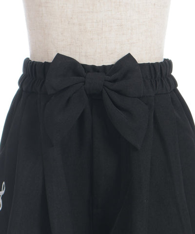 Music Note Kitty Embroidery Ribbon Pants