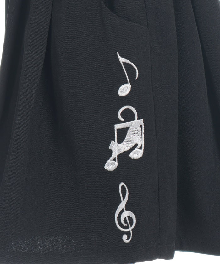 Music Note Kitty Embroidery Ribbon Pants