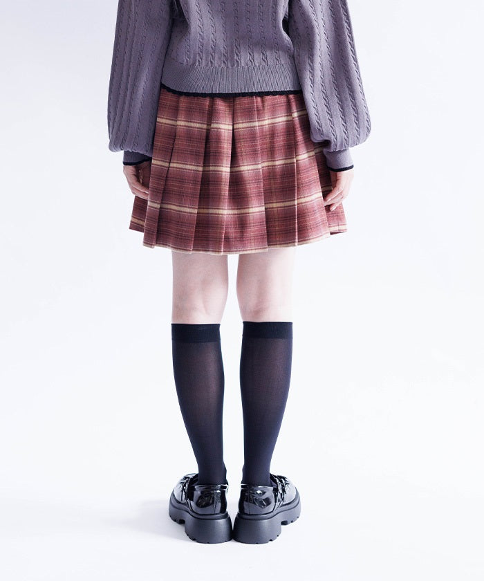 Button Design Check Skort