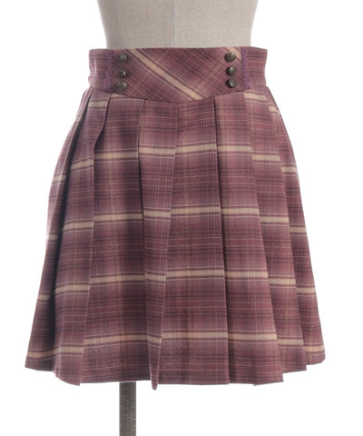 Button Design Check Skort