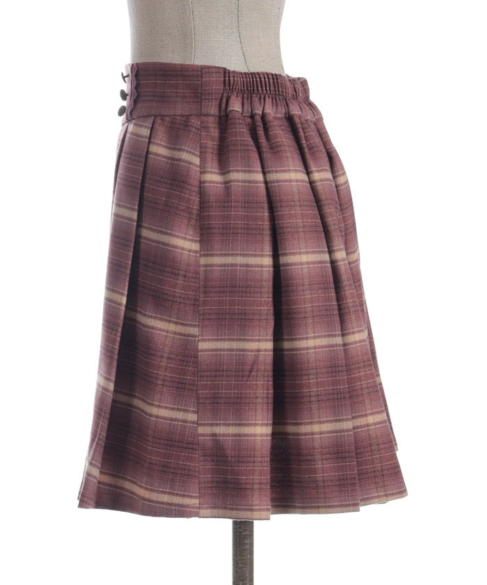 Button Design Check Skort