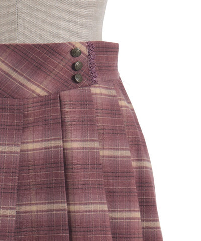 Button Design Check Skort