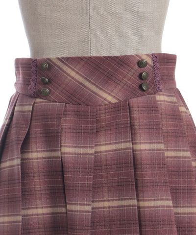 Button Design Check Skort