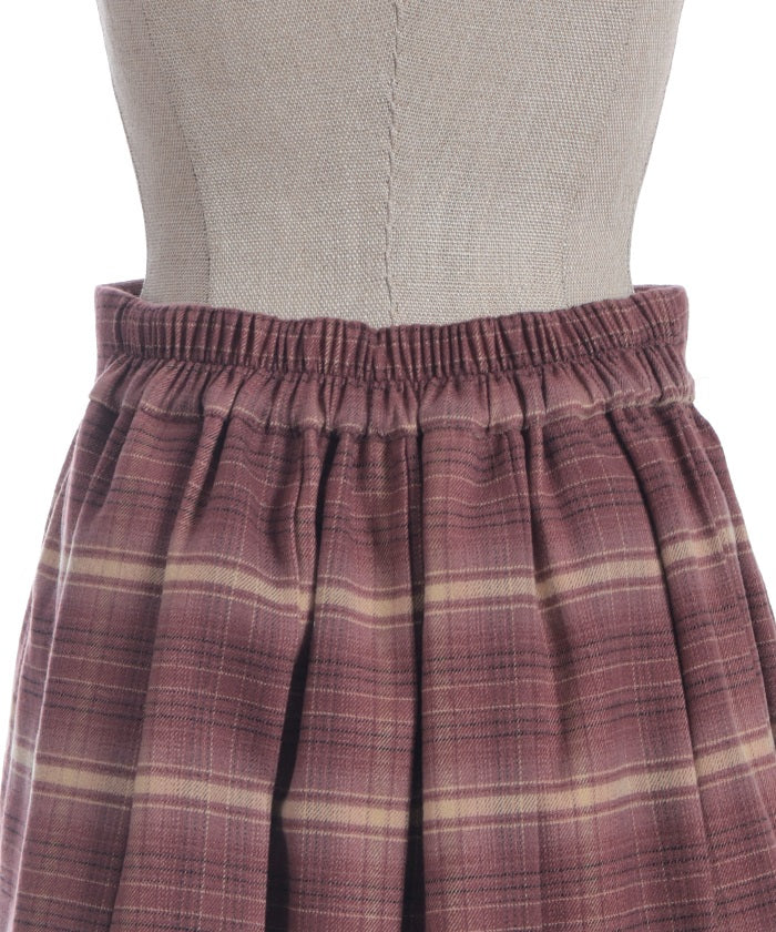 Button Design Check Skort