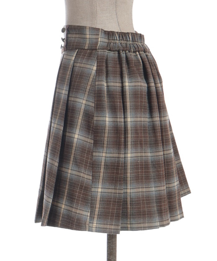 Button Design Check Skort