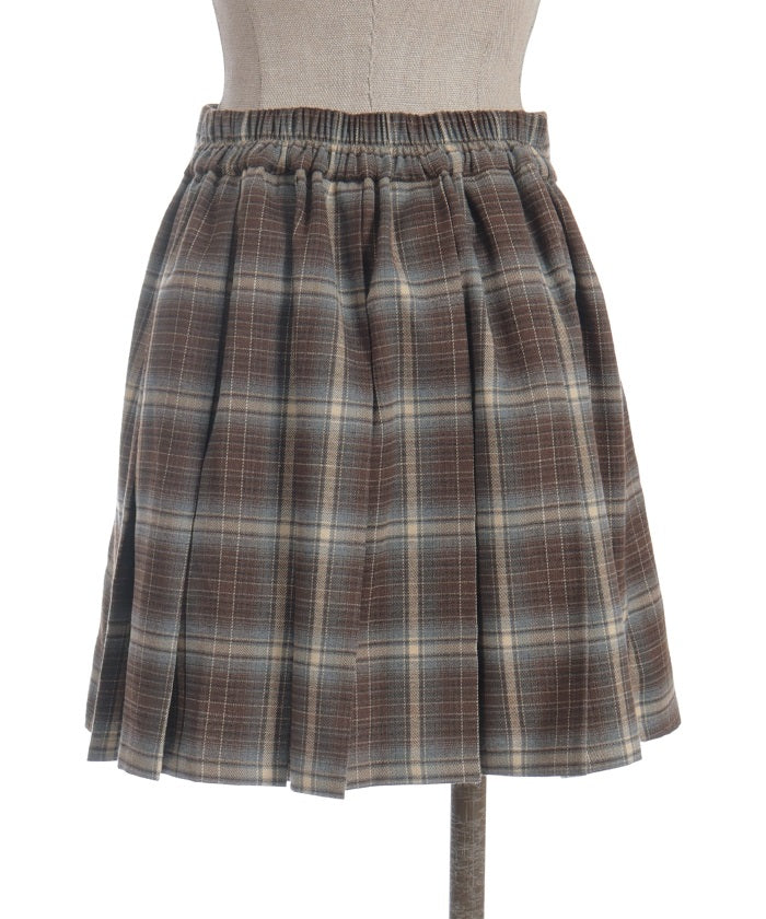 Button Design Check Skort