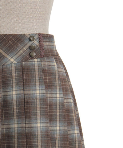 Button Design Check Skort