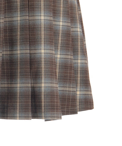 Button Design Check Skort