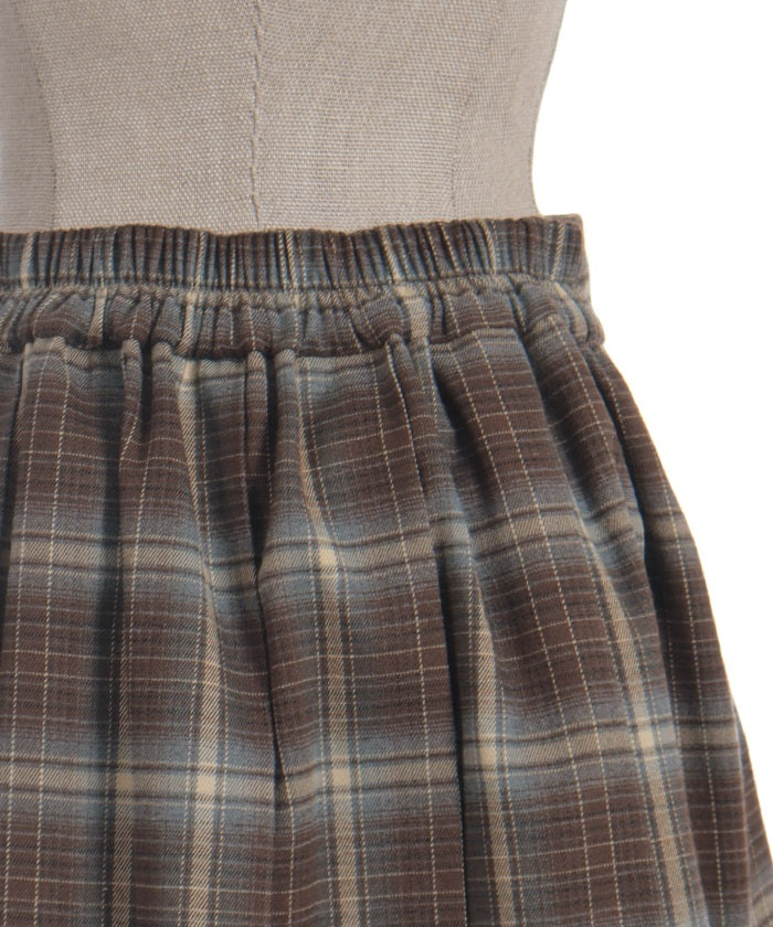 Button Design Check Skort