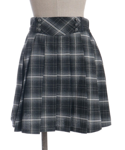 Button Design Check Skort