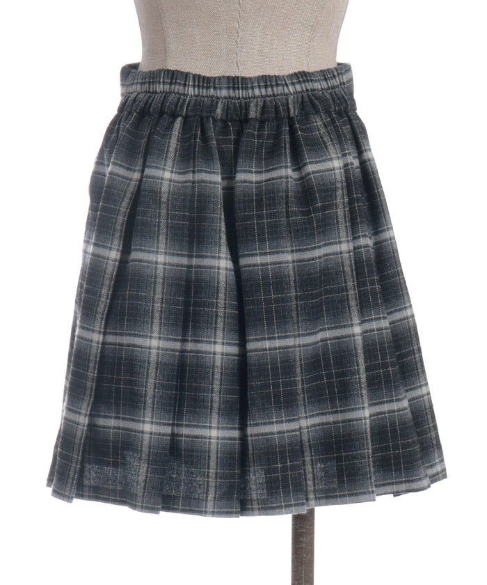 Button Design Check Skort