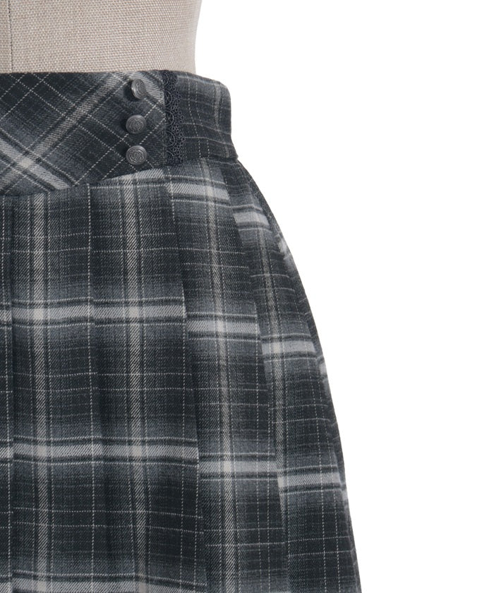 Button Design Check Skort