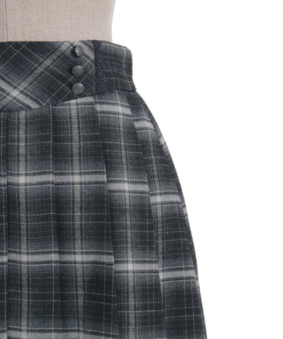 Button Design Check Skort