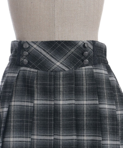 Button Design Check Skort
