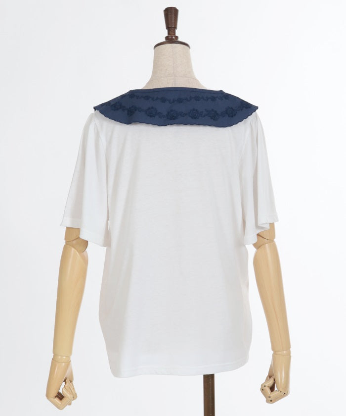 Cream Soda Pattern T-Shirt with Collar