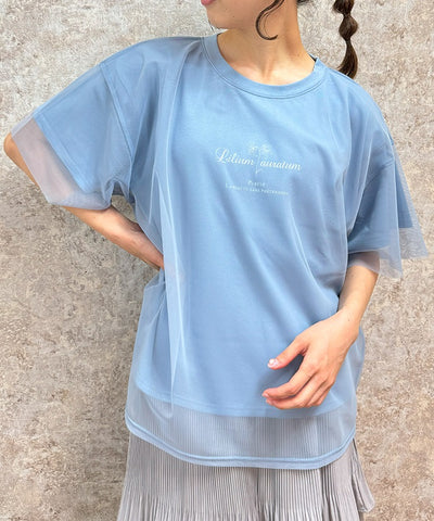 Tulle Layered Logo T-Shirt