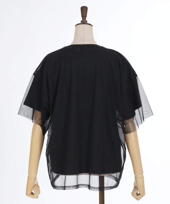 Tulle Layered Logo T-Shirt