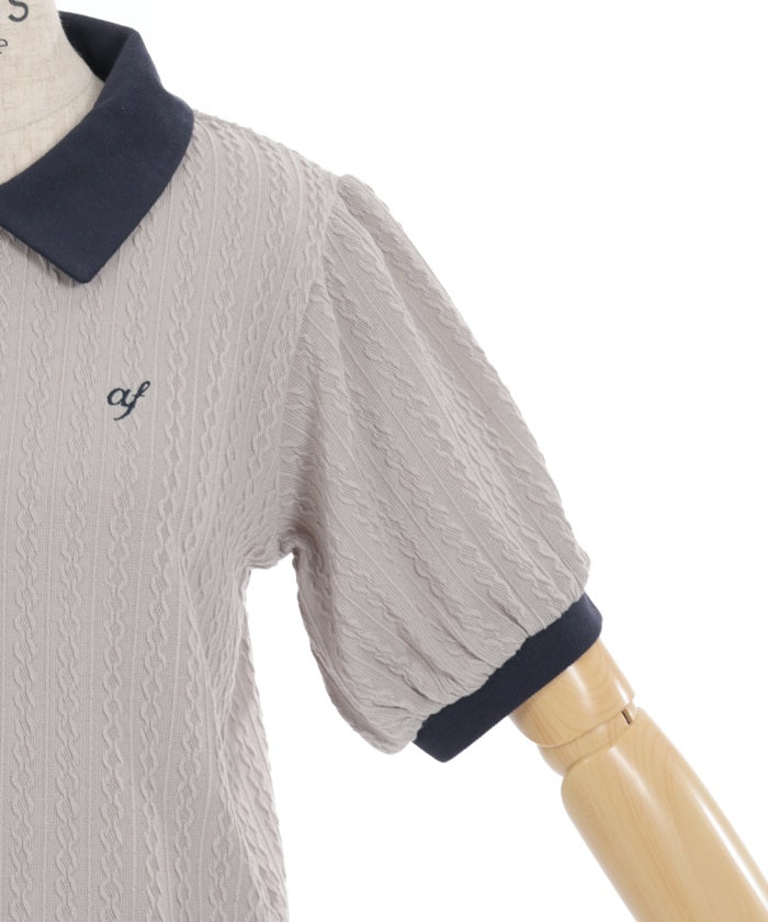 Chest Embroidery Half Zip Polo Pullover