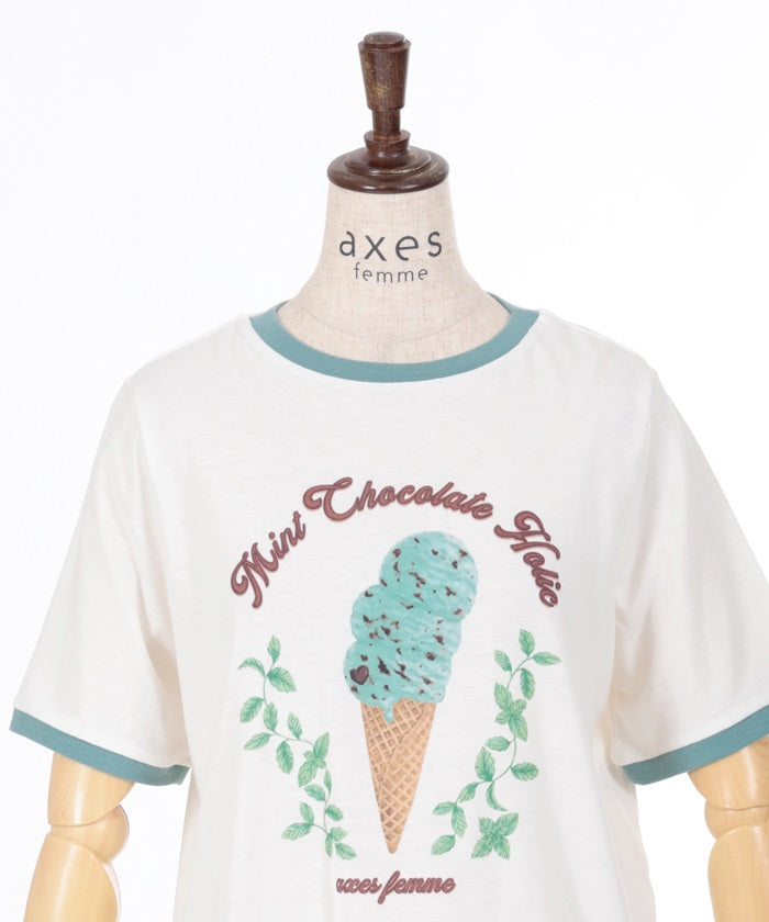 Chocolate Mint Print T-Shirt – axes femme from JAPAN