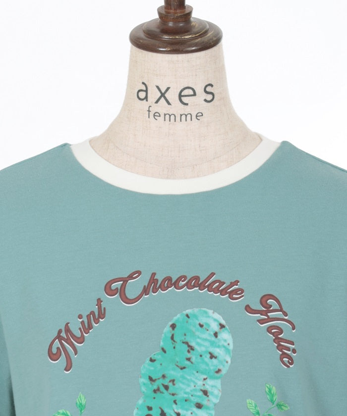 Chocolate Mint Print T-Shirt – axes femme from JAPAN