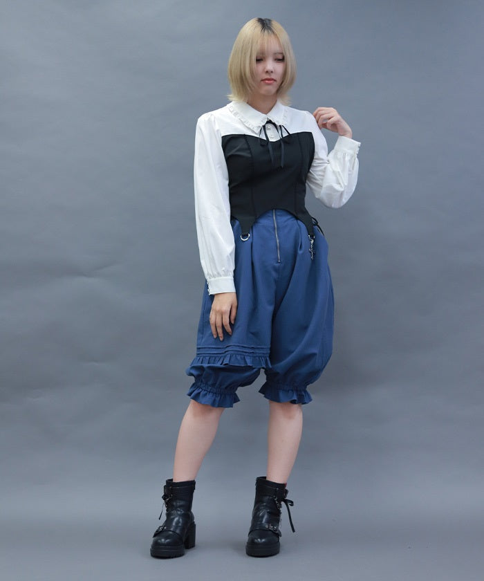 Balloon Asymmetric Frill Pants