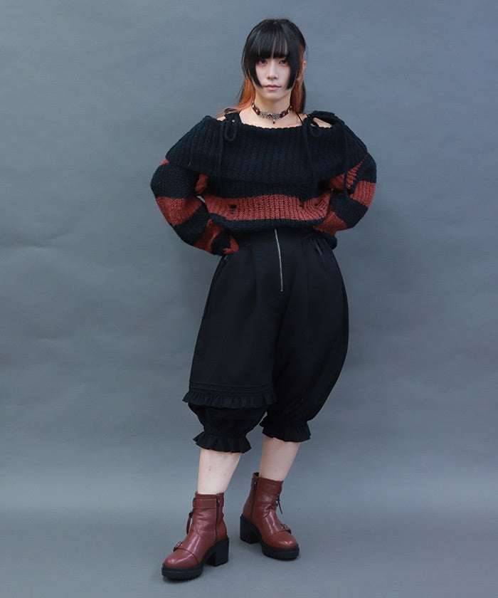 Balloon Asymmetric Frill Pants