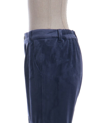 Lace Panel Velour Flare Pants