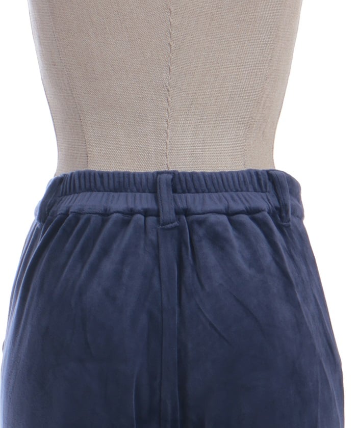 Lace Panel Velour Flare Pants