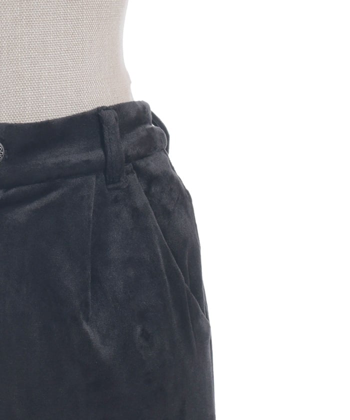 Lace Panel Velour Flare Pants