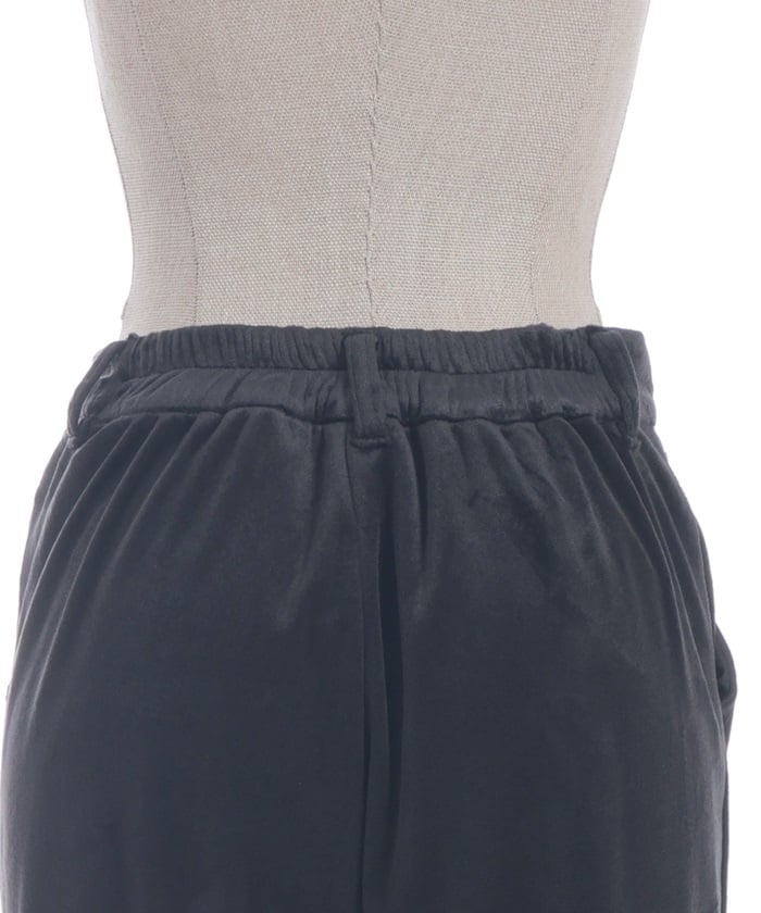 Lace Panel Velour Flare Pants