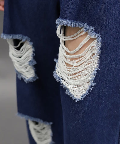 Damage Denim Loose Pants