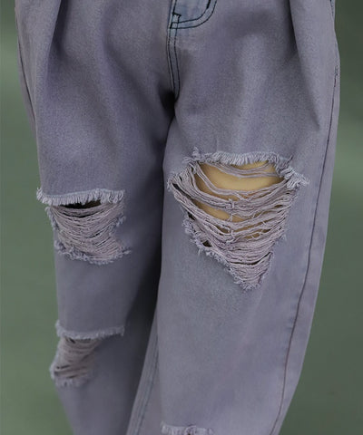 Damage Denim Loose Pants