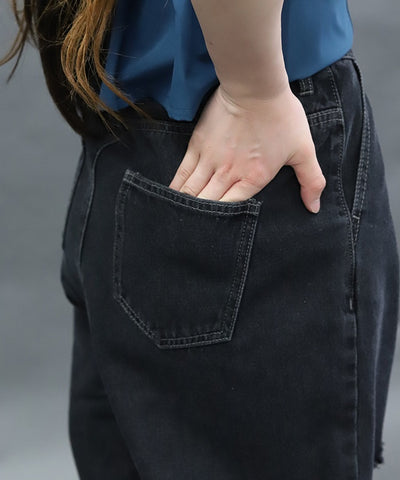 Damage Denim Loose Pants