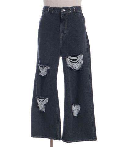 Damage Denim Loose Pants