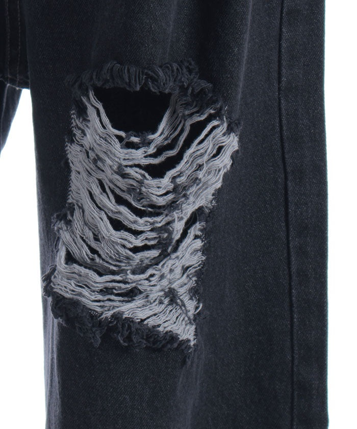 Damage Denim Loose Pants