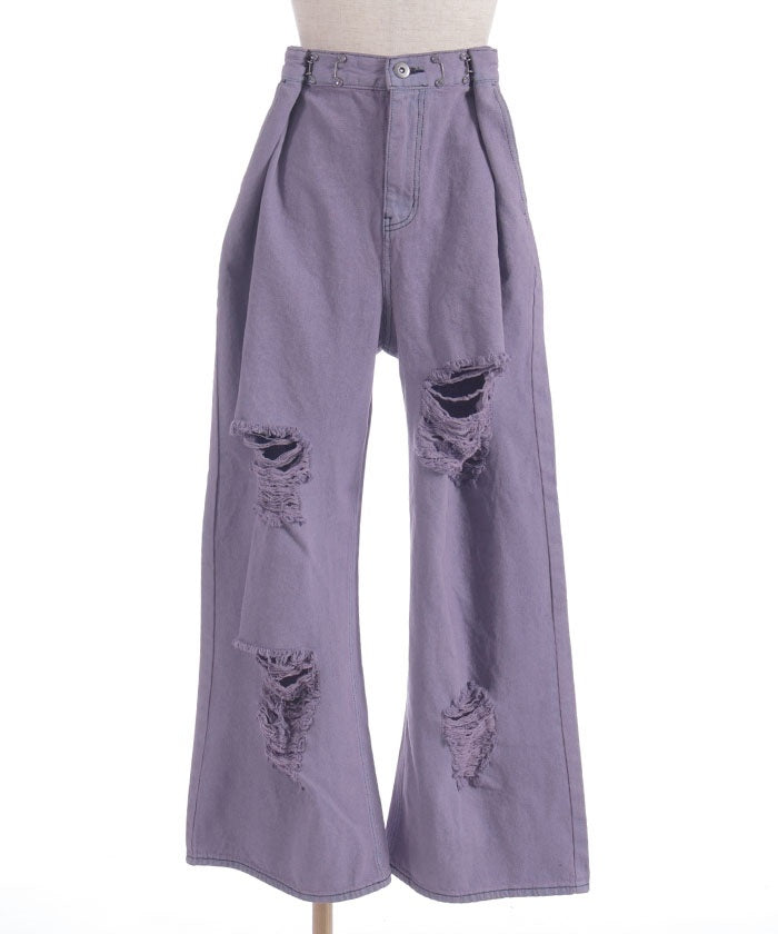 Damage Denim Loose Pants