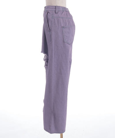 Damage Denim Loose Pants