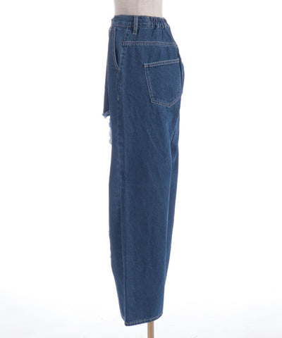 Damage Denim Loose Pants