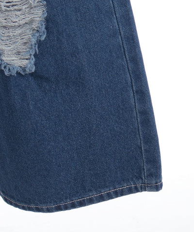 Damage Denim Loose Pants