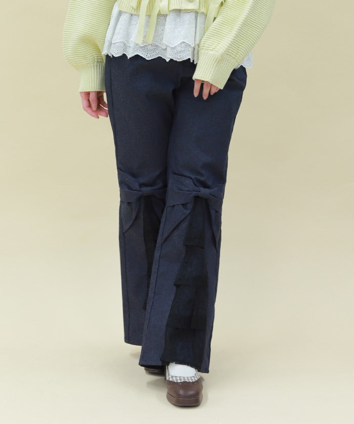 Lace Frill Denim Pants – axes femme from JAPAN