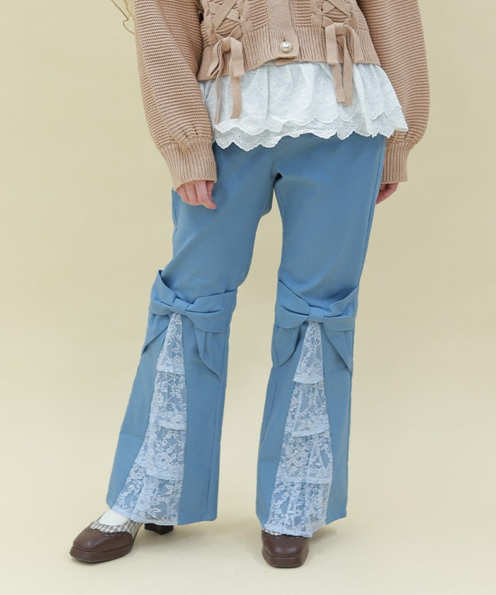 パンツ Andwang silent(and) lace denim pants Lace Frill Denim Pants – axes femme from JAPAN