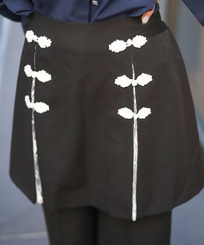 Layered Pants with Chinese Button