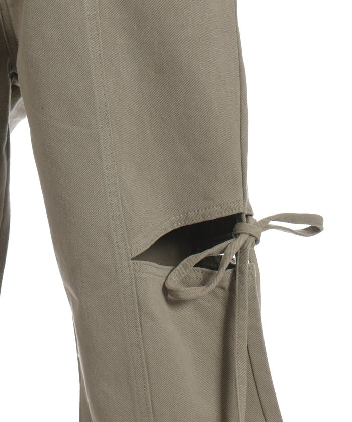 Slit & Ribbon Pants with Lace