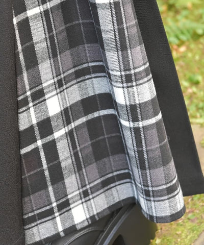 Side Plaid Wide Pants