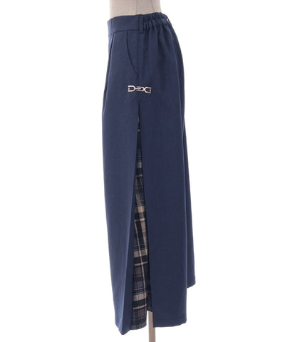 Side Plaid Wide Pants