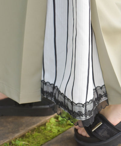Side Pattern Panel Wide Pants