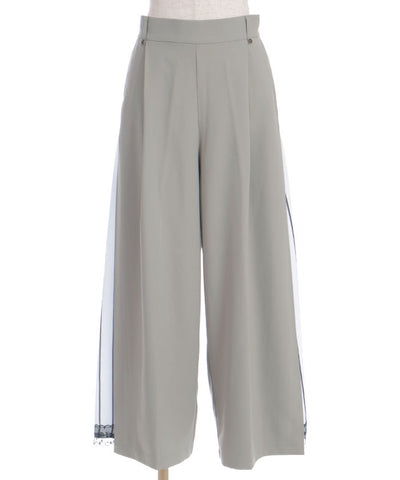 Side Pattern Panel Wide Pants