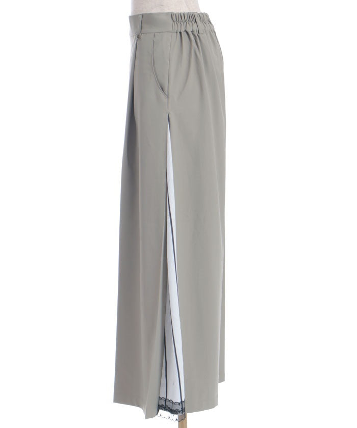 Side Pattern Panel Wide Pants