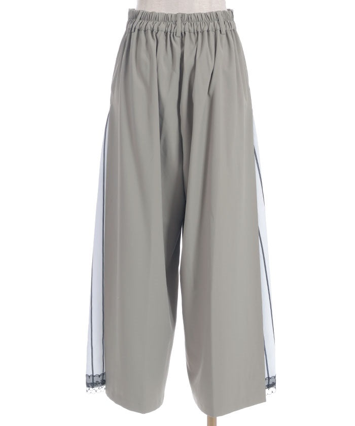 Side Pattern Panel Wide Pants