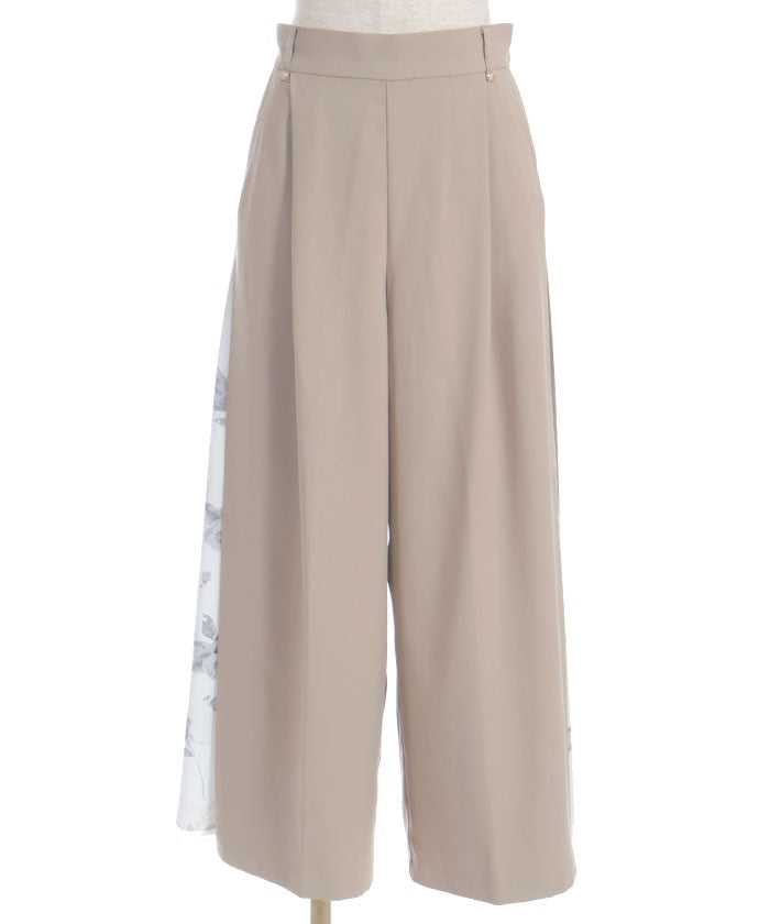 Side Pattern Panel Wide Pants